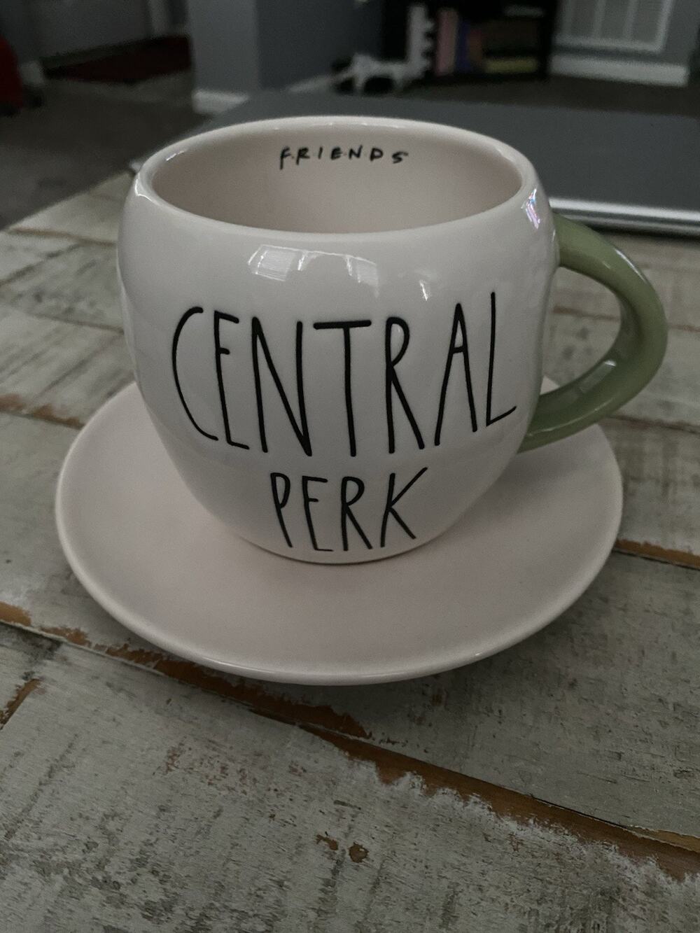 Rae Dunn Friends TV Series Central Perk Coffee Mug Tea Cup With Saucer To Match